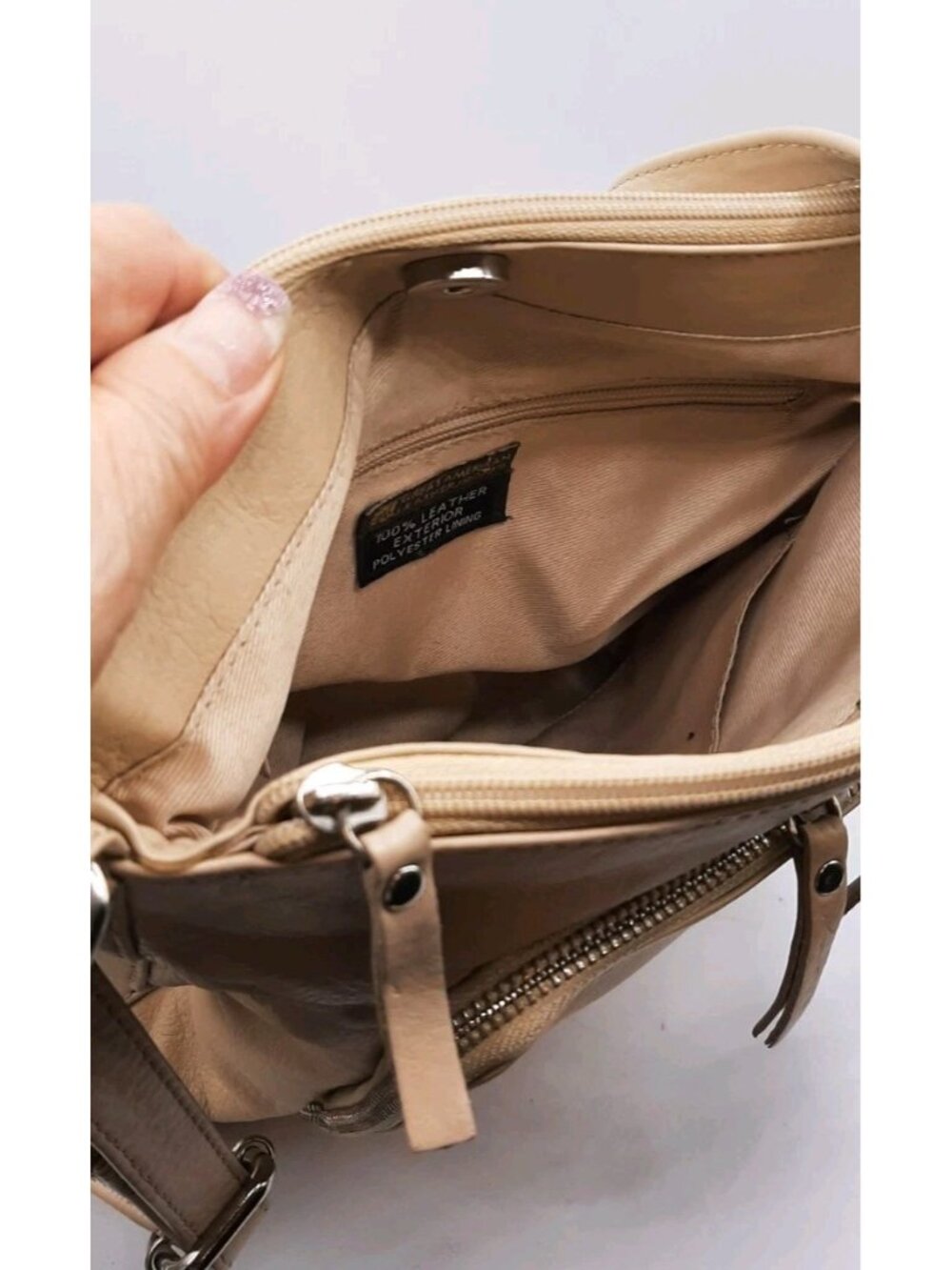 Great American Leatherworks Genuine Leather Boho Black Crossbody Shoulder Bag - Picture 6 of 9
